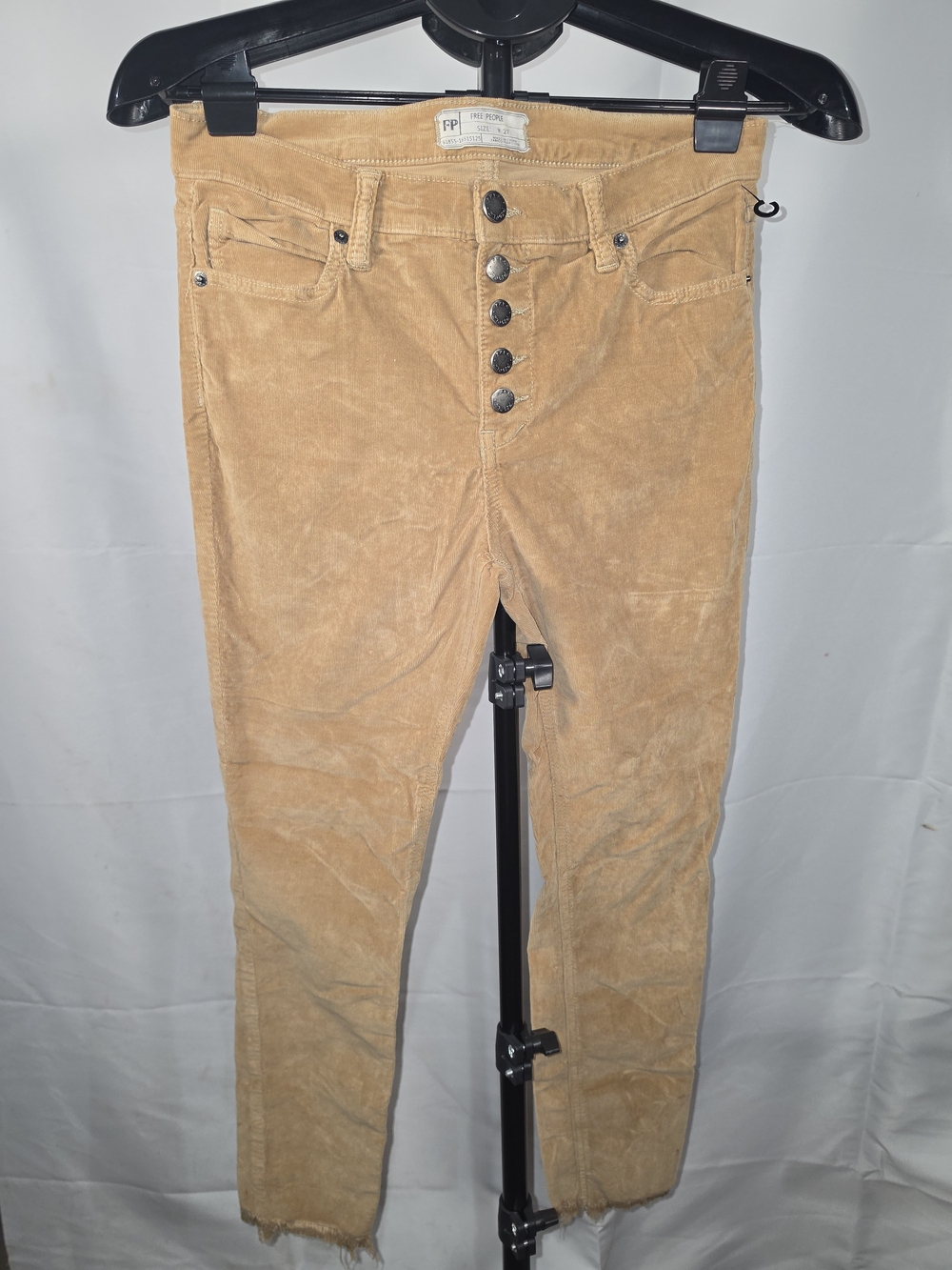 Free People Tan/Caramel/camel Corduroy Button-Fly Cropped Skinny Jeans – Sze 27